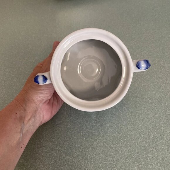 Sadek Blue Export, Creamer and Sugar Bowl With Lid - Picture 10 of 11